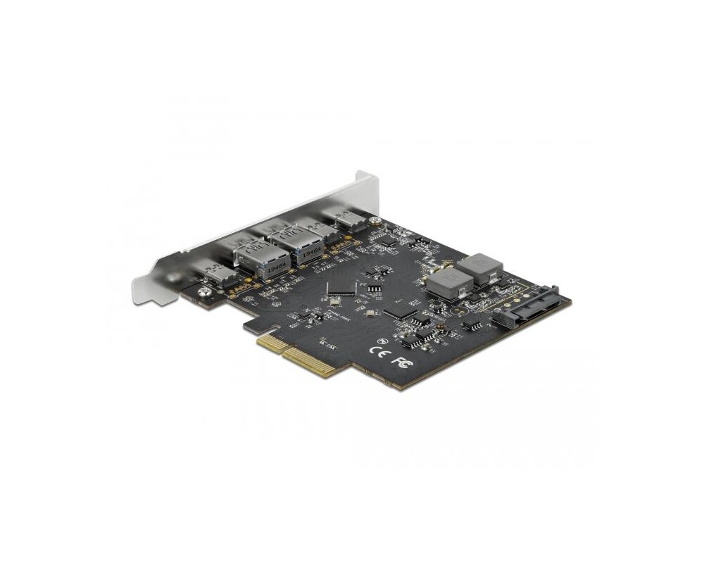 Контролер Delock PCI Express Card x4 -> 3 x USB-C + 2x USB-A 10Gbps 2