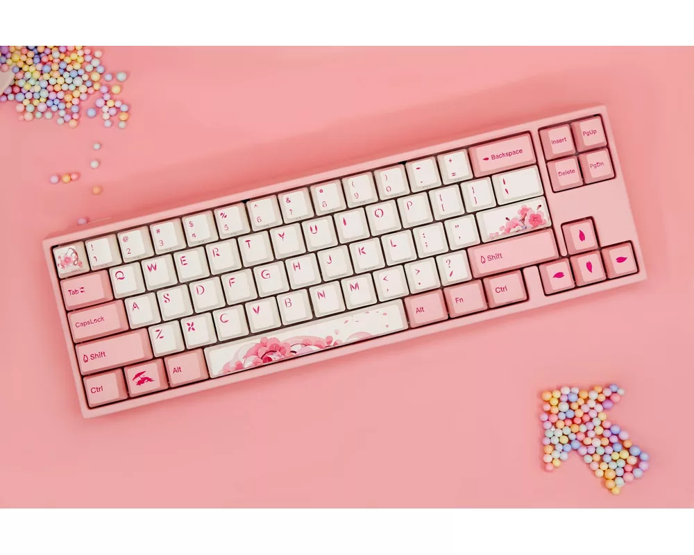 Клавиатура Геймърскa механична клавиатура Ducky x Varmilo Miya Sakura V2 65, Cherry MX Blue суичове 2