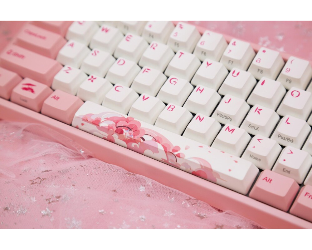 Клавиатура Геймърскa механична клавиатура Ducky x Varmilo Miya Sakura V2, Cherry MX Silent Red, Розов 5