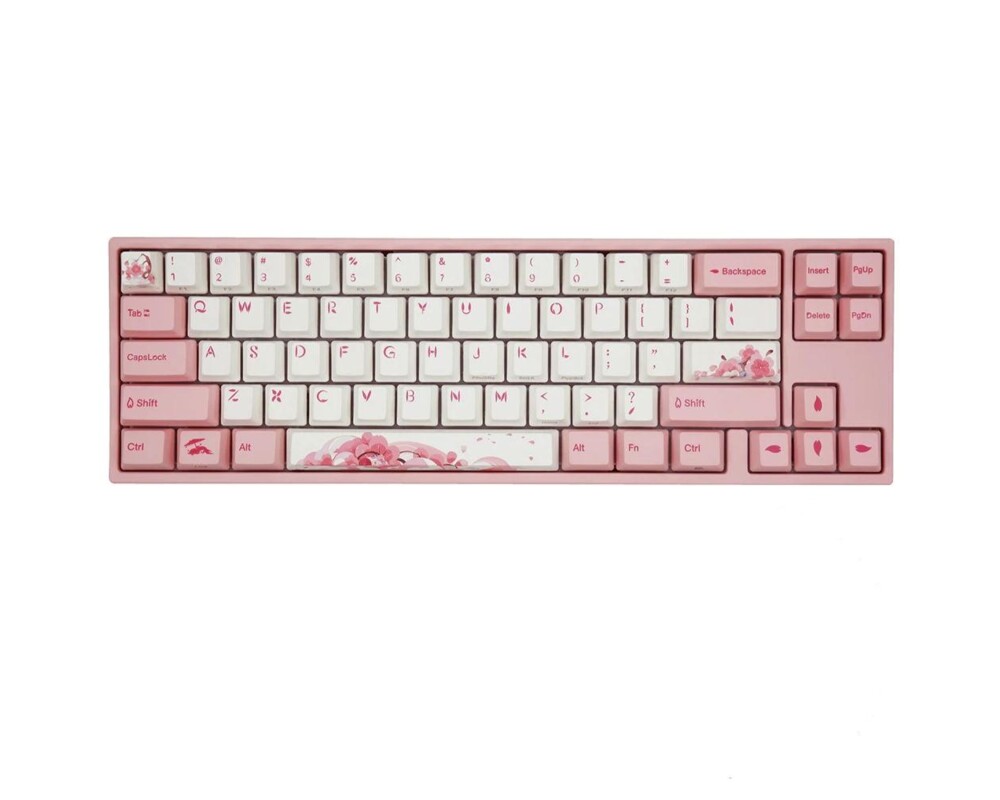 Клавиатура Геймърскa механична клавиатура Ducky x Varmilo Miya Sakura V2, Cherry MX Silent Red, Розов 6