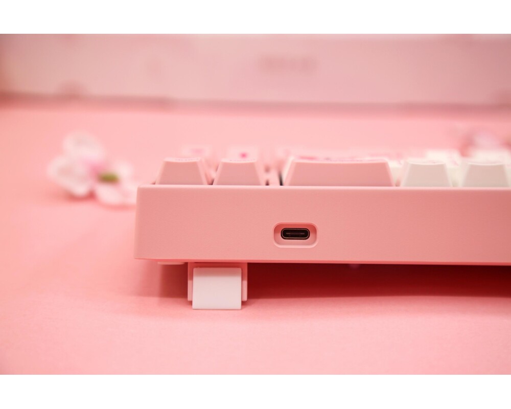 Клавиатура Геймърскa механична клавиатура Ducky x Varmilo Miya Sakura V2, Cherry MX Silent Red, Розов 3