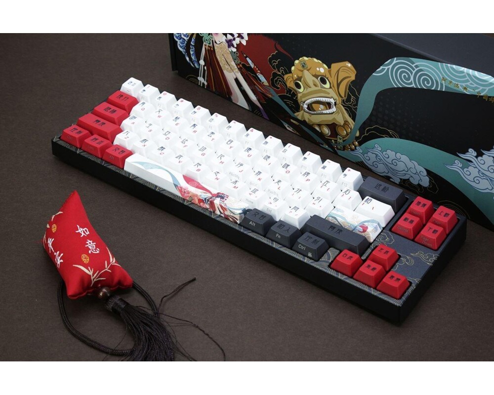 Клавиатура Геймърскa механична клавиатура Ducky x Varmilo Miya Beijing Opera 65%, Cherry MX Silent Red 3