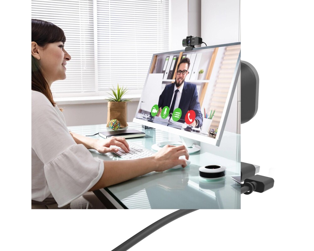 Уеб камера j5create JVU430, 4K Ultra HD, Два микрофона, 360° Rotation, Черен 5