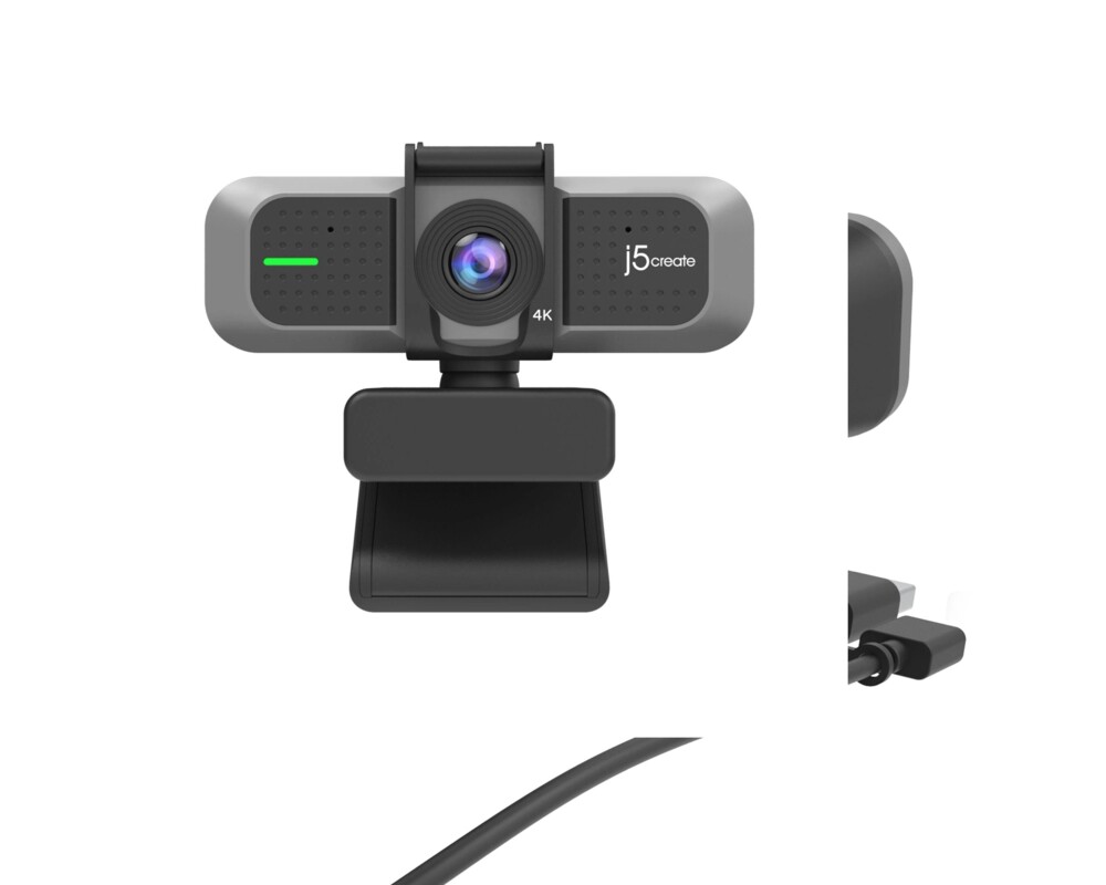 Уеб камера j5create JVU430, 4K Ultra HD, Два микрофона, 360° Rotation, Черен 6