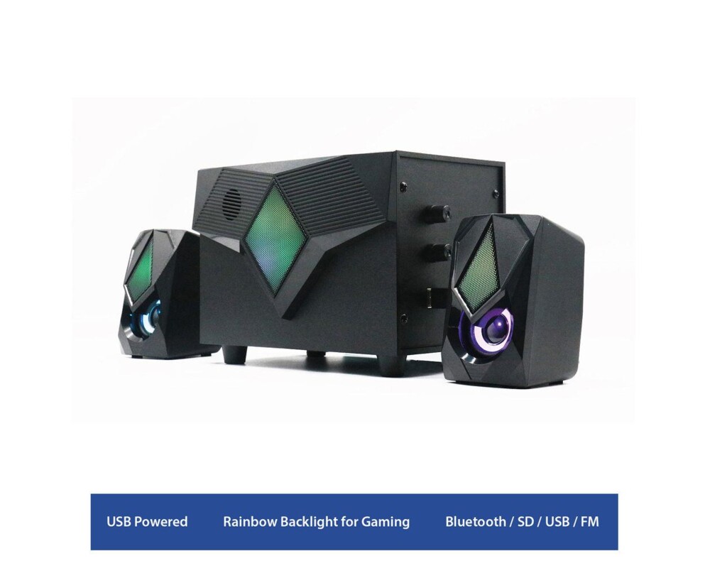 Аудио система Ewent EW3526, 2.1, FM Radio, USB, SD, AUX, Bluetooth, Черна 4