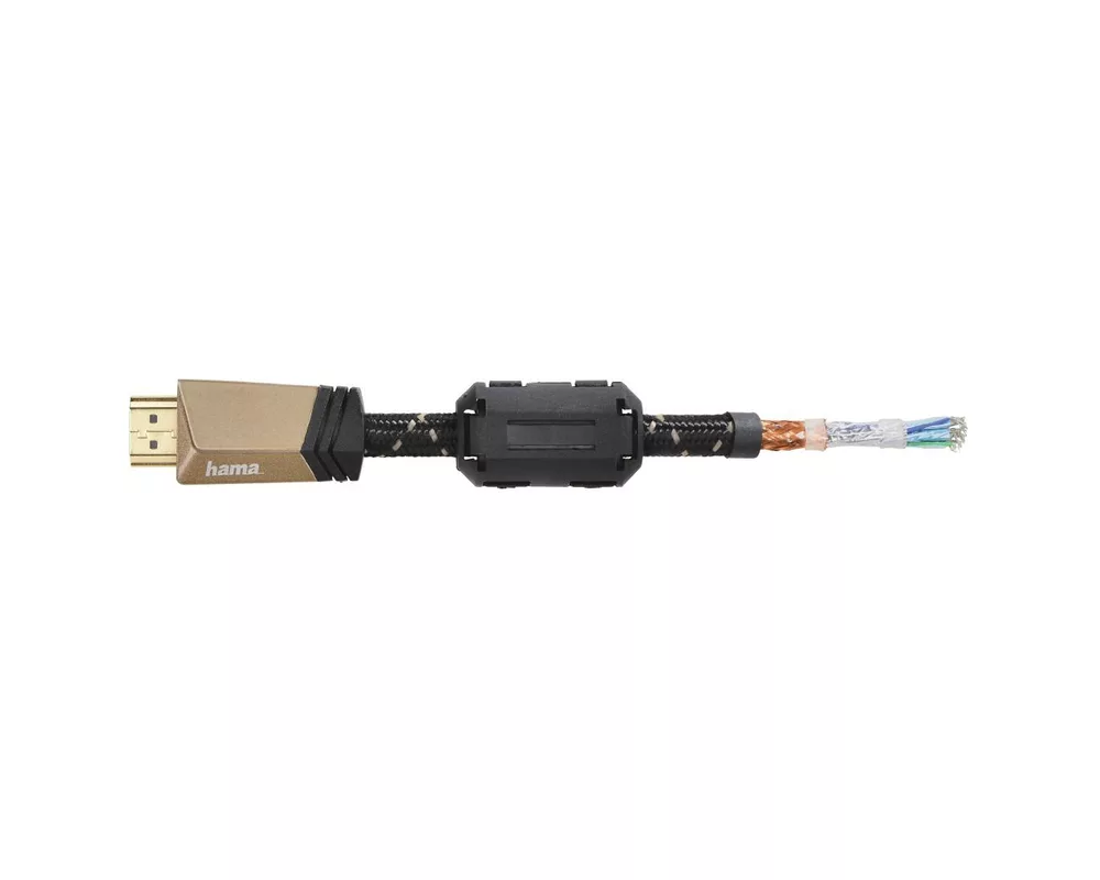 Кабел HAMA Premium, HDMI мъжко - HDMI мъжко, 1.5 м, Ферит, Позлатени конектори 3
