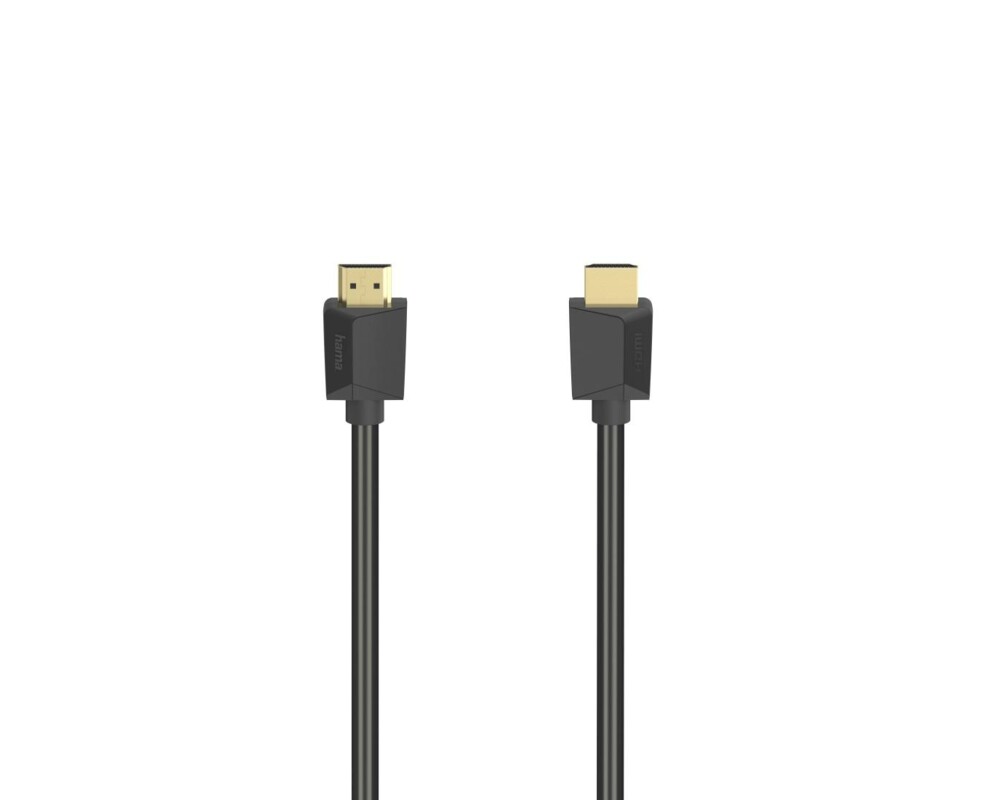Кабел HAMA High Speed, HDMI мъжко - HDMI мъжко, 8K, 48GB/s, Ethernet, 1 м, Позл. конектори, Черен 2