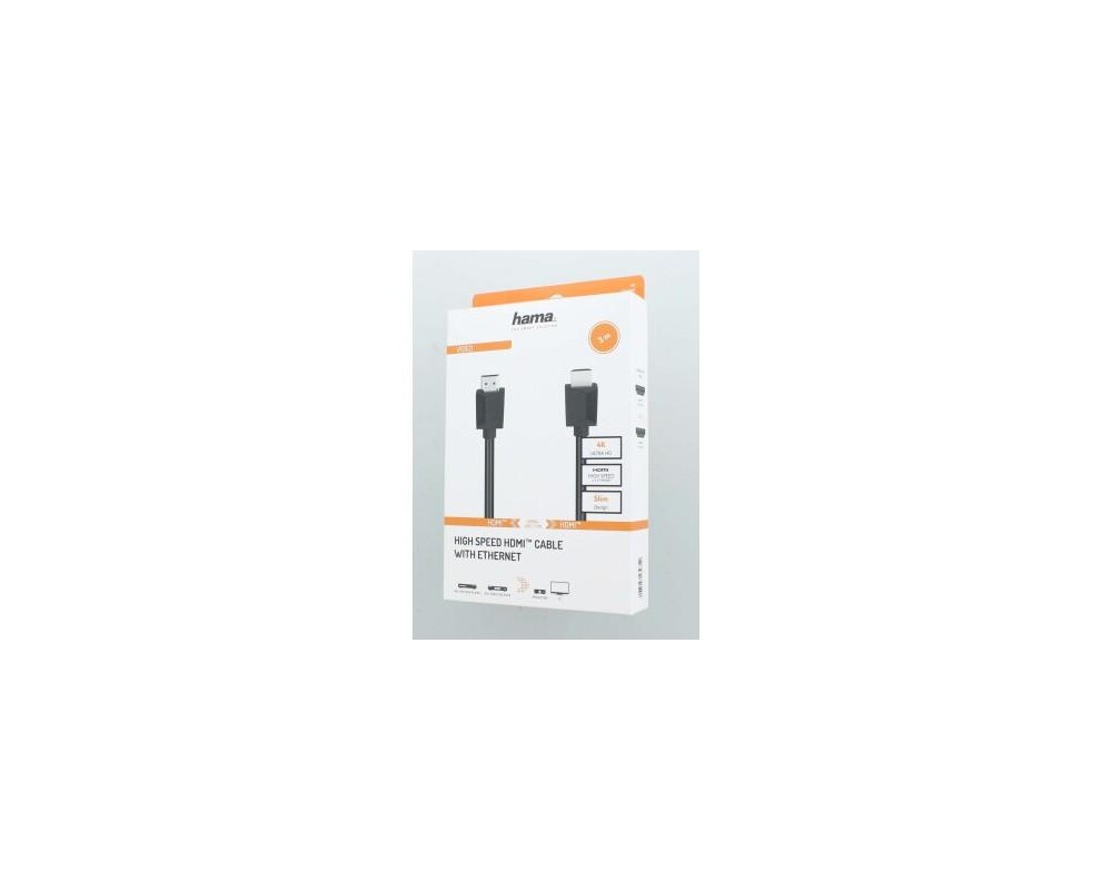 Кабел HAMA High-Speed, HDMI мъжко - HDMI мъжко, 4K, 3м, 18Gbit/s, Ethernet, Eкраниран, Черен 2