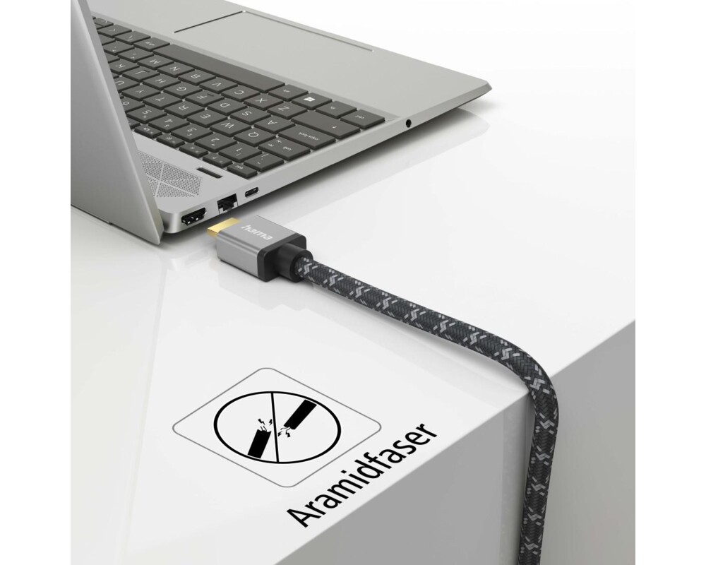 Кабел HAMA Ultra HD, HDMI мъжко - HDMI мъжко, 8K, 48GB/s, Метал, 1 м, Позл. конектори, Черен 4