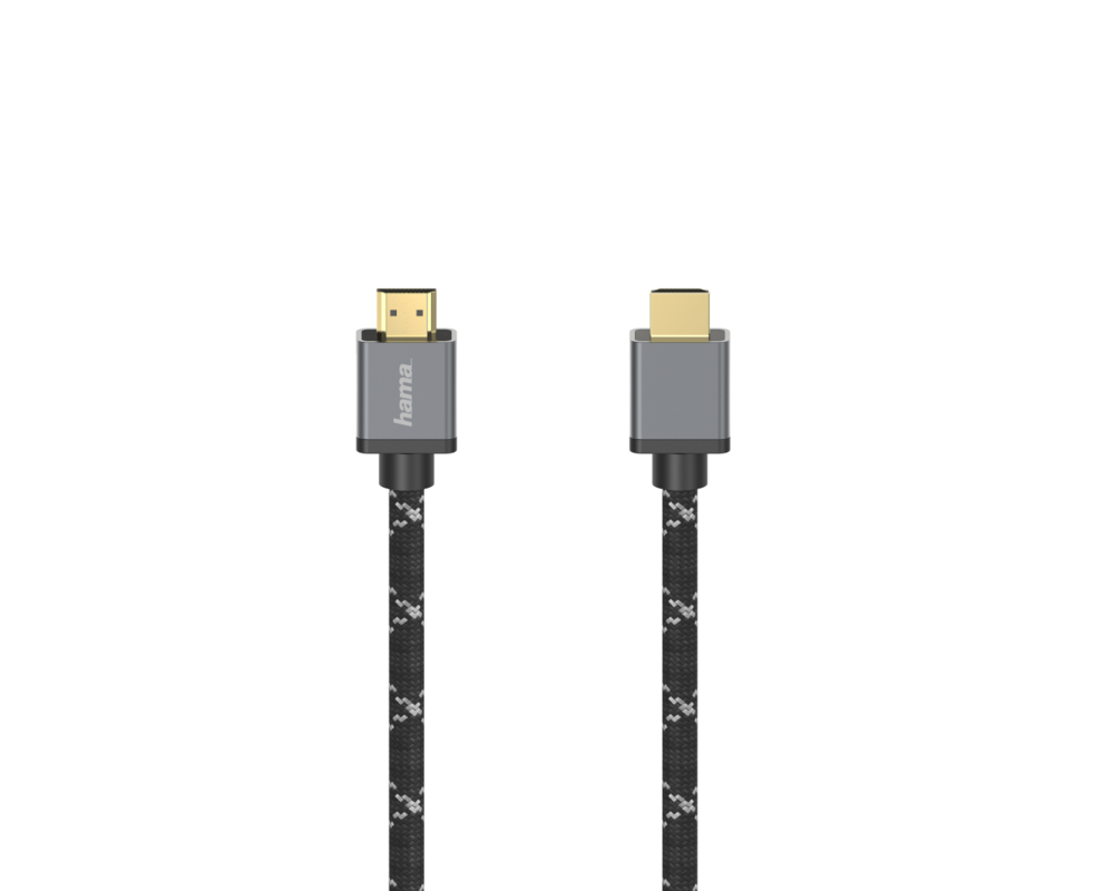 Кабел HAMA Ultra HD, HDMI мъжко - HDMI мъжко, 8K, 48GB/s, Метал, 1 м, Позл. конектори, Черен 2