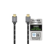 <span>Кабел</span> HAMA Ultra HD, HDMI мъжко - HDMI мъжко, 8K, 48GB/s,метал, 3 м, Позл. конектори, Ethernet, Черен <span class='catalog-num-in-name'>HAMA-205240</span> - 