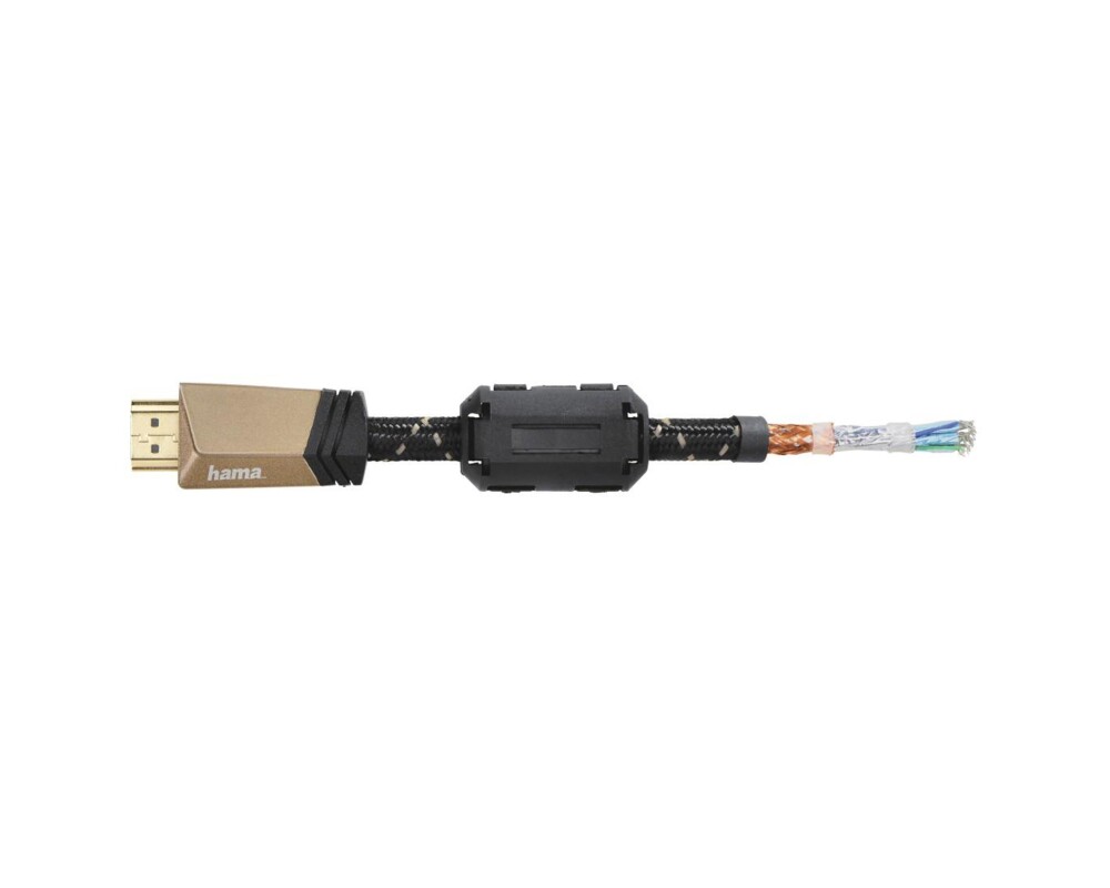 Кабел HAMA Premium, HDMI мъжко - HDMI мъжко, 3 м, Ферит, Позлатени конектори, Ethernet, Черен 3