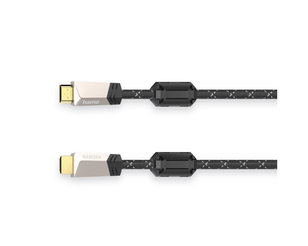 Кабел HAMA Premium, HDMI мъжко - HDMI мъжко, 3 м, Ферит, Позлатени конектори, Ethernet, Черен 2