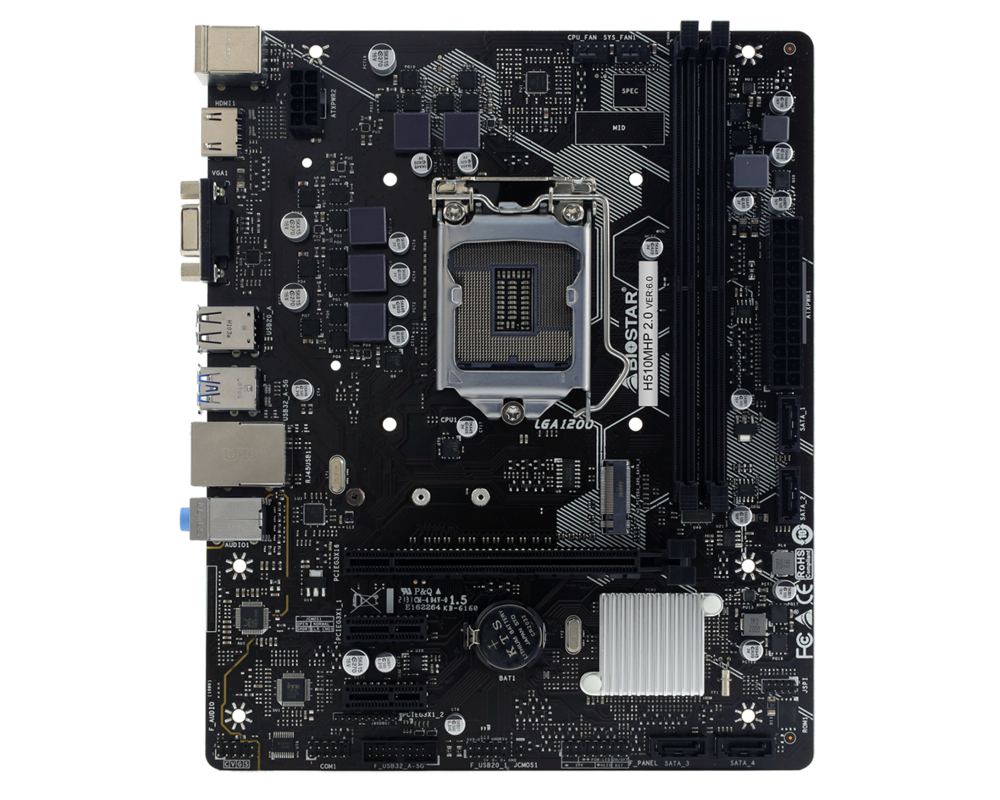 Дънна платка BIOSTAR H510MHP 2.0, LGA1200, DDR4, mATX 5