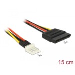 <span>Кабел</span> Delock Power Cable, SATA 15 pin receptacle - 4 pin floppy male, 15 см <span class='catalog-num-in-name'>DELOCK-83918</span> - 