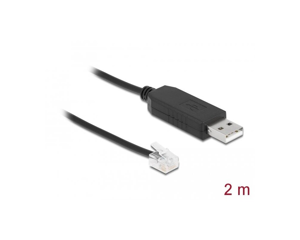 Кабел Delock USB-A мъжко - RJ12 (RS232) за телескопи Skywatcher, 2m 2