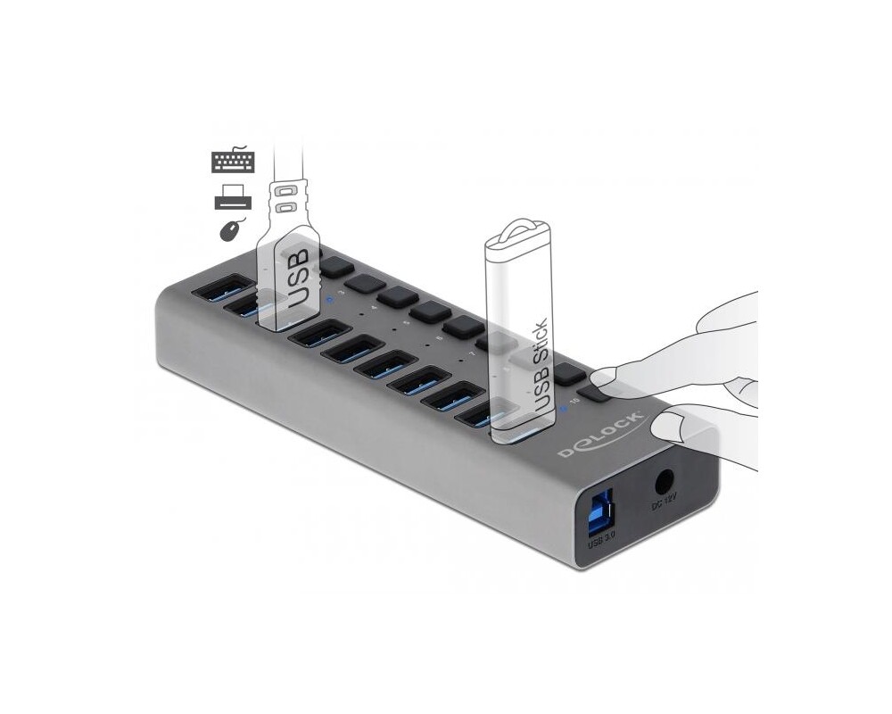 USB хъб 10 порта, DELOCK-63670 2