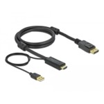 <span>Кабел</span> Delock HDMI мъжко - DisplayPort USB мъжко, 4K 30 Hz, 1 м, Черен <span class='catalog-num-in-name'>DELOCK-85963</span> - 