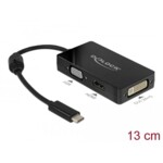<span>Адаптери</span> 3 в 1 Delock 63925 USB-C мъжко - VGA DVI HDMI женско, Черен <span class='catalog-num-in-name'>DELOCK-63925</span> - 