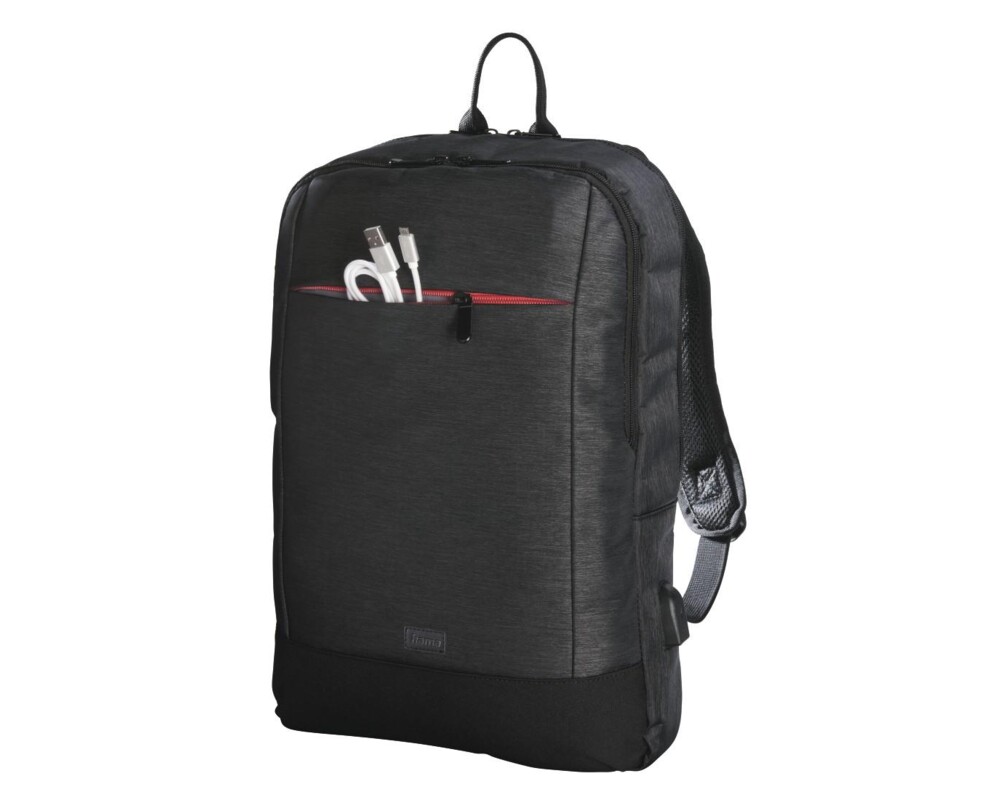 Раница HAMA Manchester, До 40 см (15.6"), USB порт, Черна 4