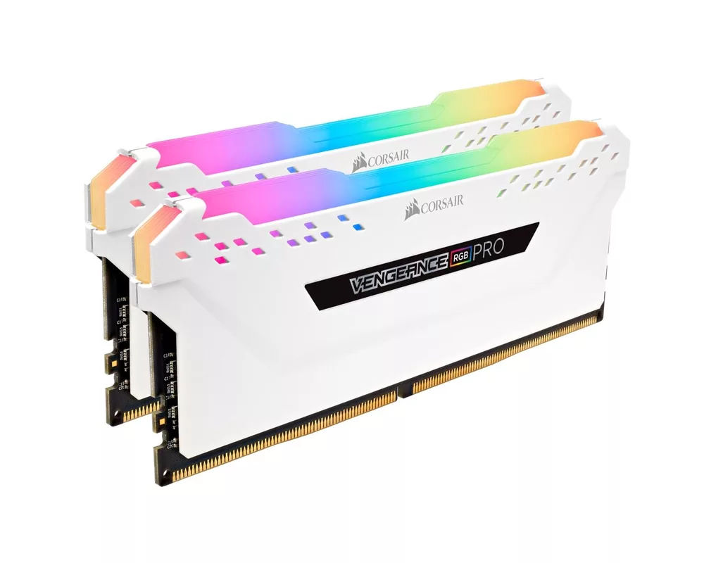 Памет Corsair Vengeance PRO RGB White 16GB(2x8GB) DDR4 PC4-25600 3200MHz CL16 CMW16GX4M2C3200C16W 2