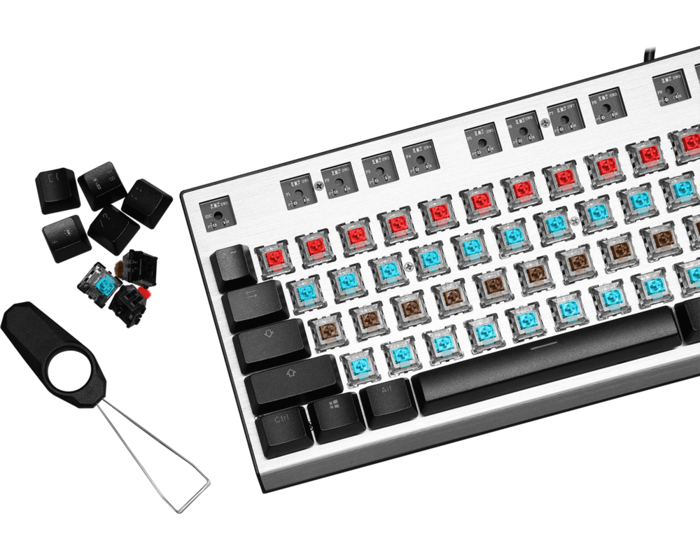 Клавиатура Геймърска Механична Клавиатура Cooler Master CK351, Red Switches, US Layout, Hot Swappable, RGB 16