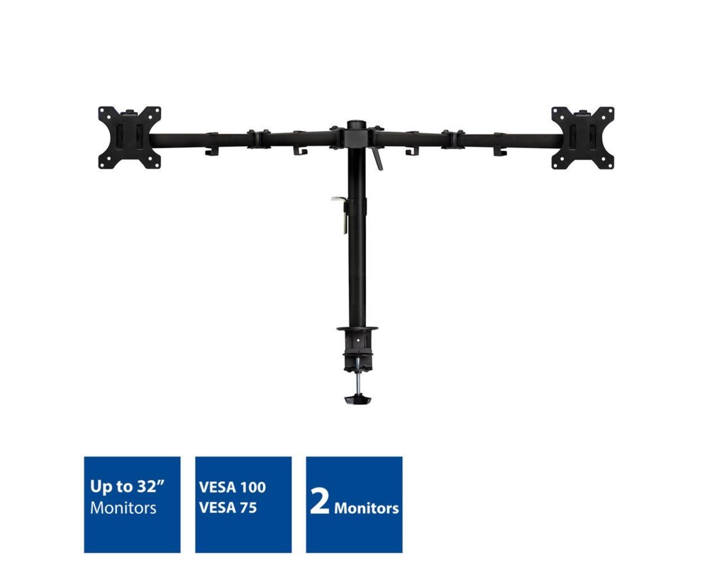 Стойка за 2 мониторa ACT AC8302, за бюро, Регулируема, 32", 2x8 кг, Черна 4