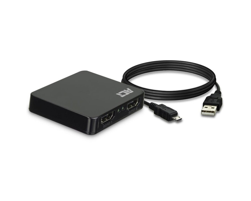 Кабел HDMI Сплитер ACT AC7835, 1/2, 4K@30Hz, USB, Черен 2