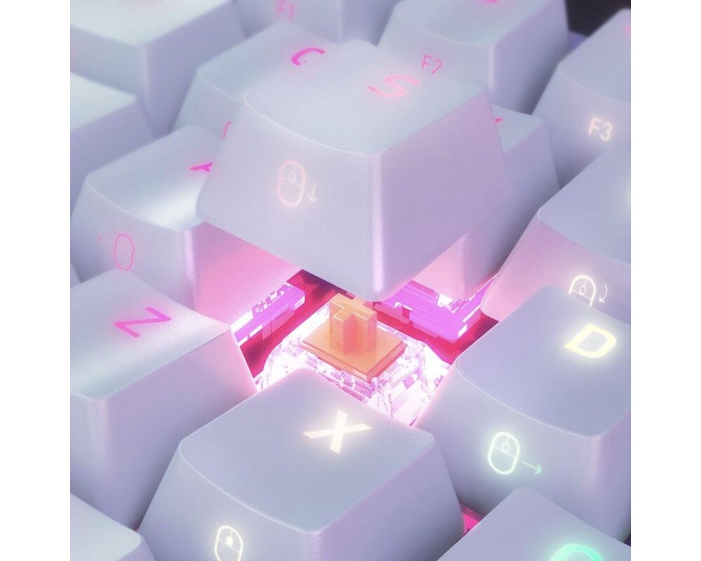 Клавиатура Геймърскa механична клавиатура XTRFY K5 Transperant White, 65% Hotswap RGB US Layout Kailh Red 5