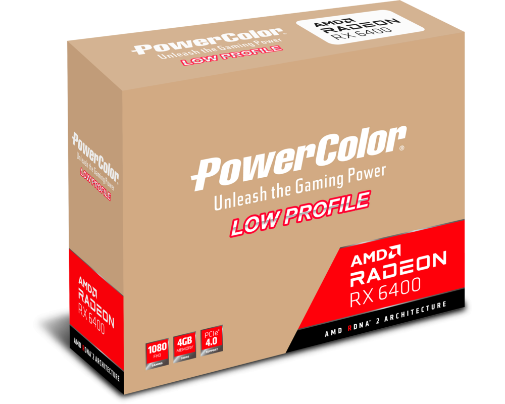 Видеокарта PowerColor Radeon RX 6400 Low Profile 4GB GDDR6 6