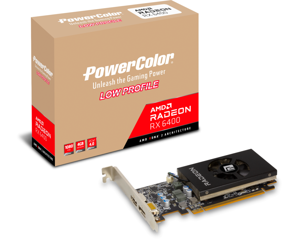 Видеокарта PowerColor Radeon RX 6400 Low Profile 4GB GDDR6 5