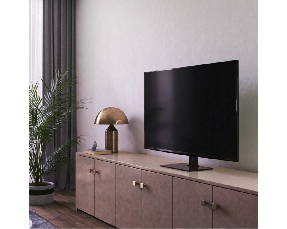 Стойка за TV HAMA, Регулируема, 140 cm (55"), Стъклена основа, Черен 8