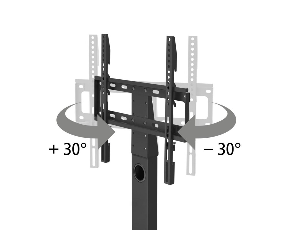 Стойка за TV HAMA, Регулируема, 140 cm (55"), Стъклена основа, Черен 6