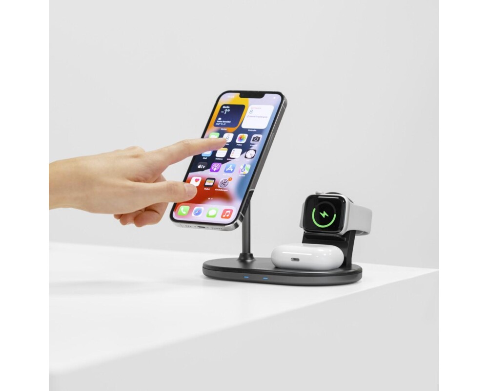 Зарядно Безжично  HAMA MagCharge, За iPhone AirPods, Черен 8