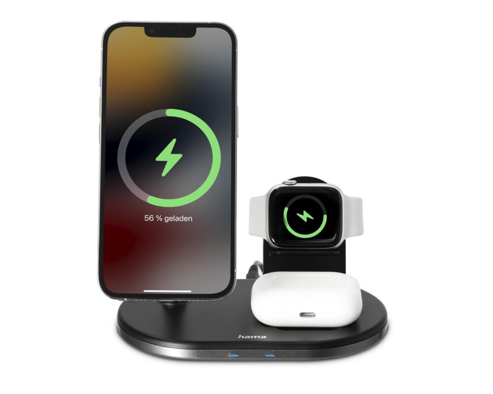 Зарядно Безжично  HAMA MagCharge, За iPhone AirPods, Черен 3