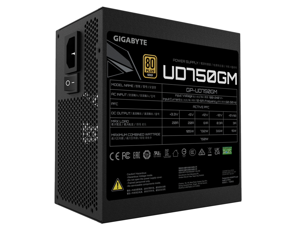 Захранване Gigabyte UD750GM PG5 , 750W, 80+ GOLD 19