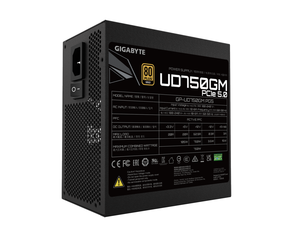 Захранване Gigabyte UD750GM PG5 , 750W, 80+ GOLD 12