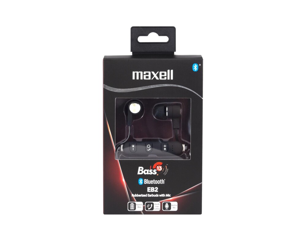 Слушалки Блутут слушалки Maxell B13-EB2, Микрофон, Черен 3