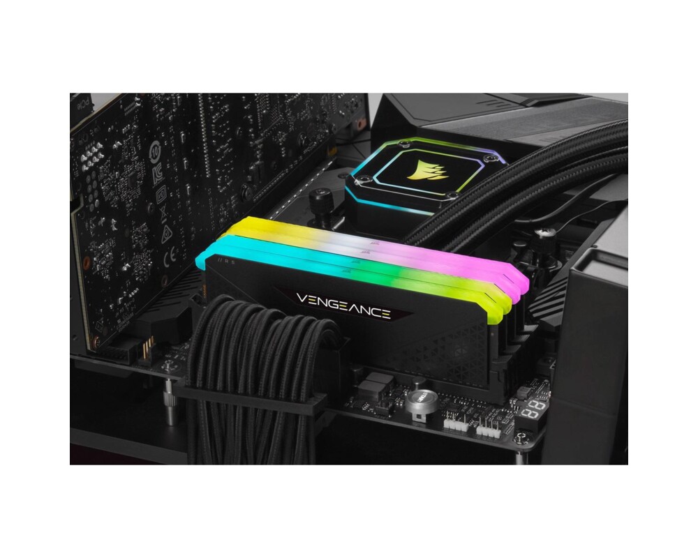 Памет CORSAIR VENGEANCE RGB RS 8GB DDR4 3200MHz DIMM Unbuffered 16-20-20-38 Black PCB 1.35V XMP 2.0 9