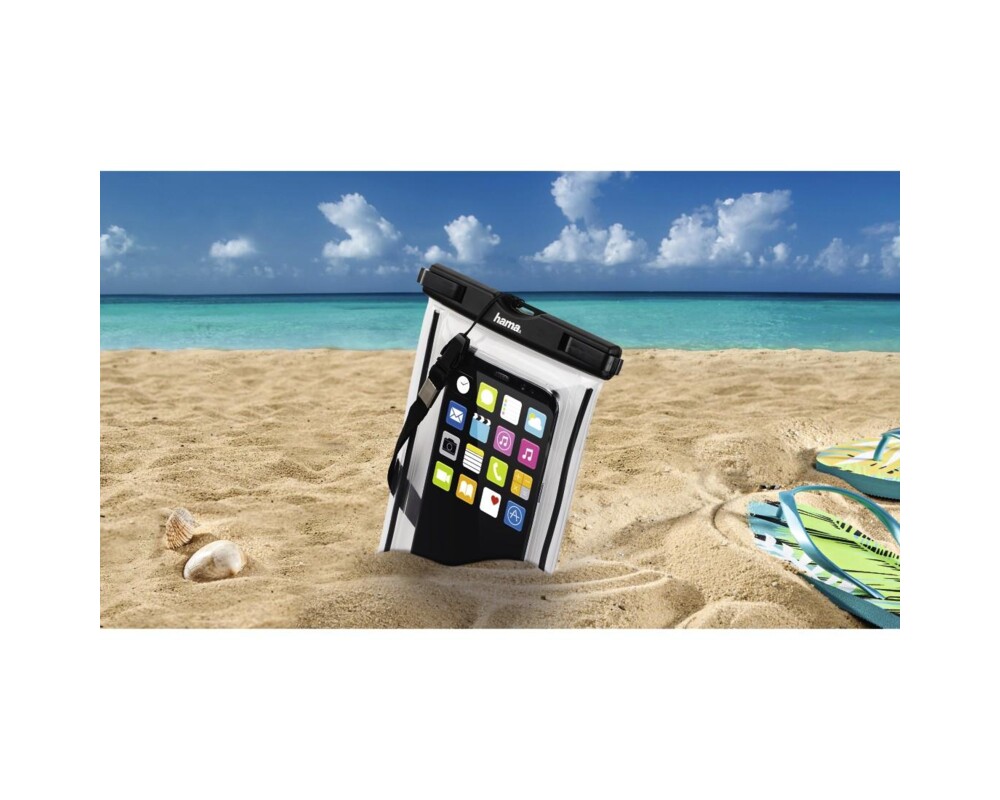 Калъф Чанта за смартфон HAMA Playa, Размер XXL, Водоустойчива IPX8, Прозрачен/Черен 6