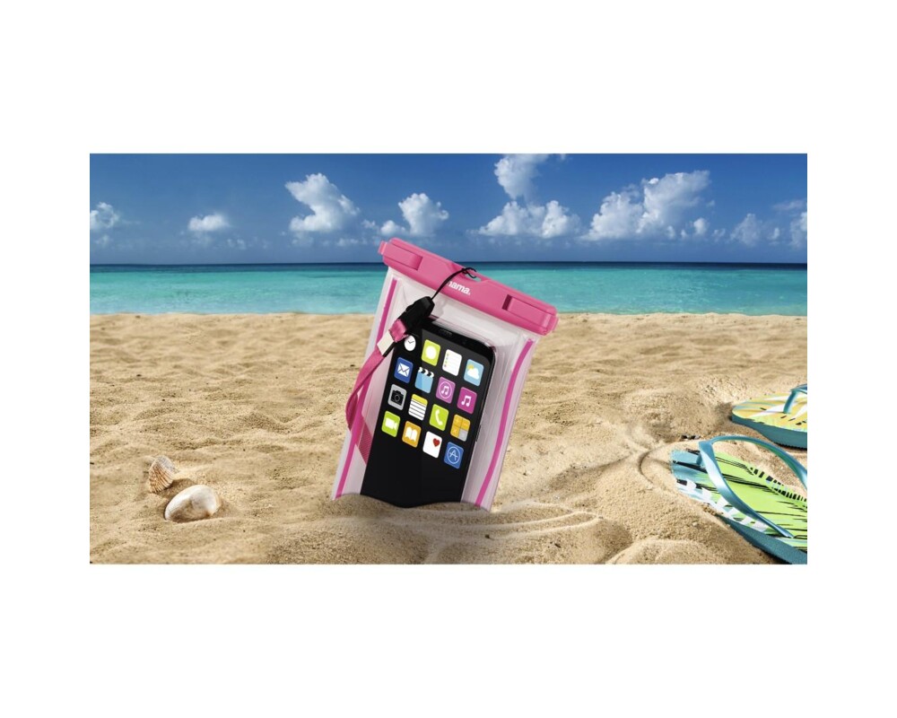 Калъф Чанта за смартфон HAMA Playa, Размер XXL, Водоустойчива IPX8, Прозрачен/Розов 6