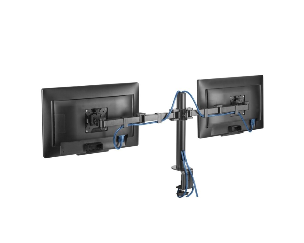 Стойка за 2 монитора за бюро HAMA Регулируема, 13" - 35", 15 кг, Swivel/Tilt, Черна 2