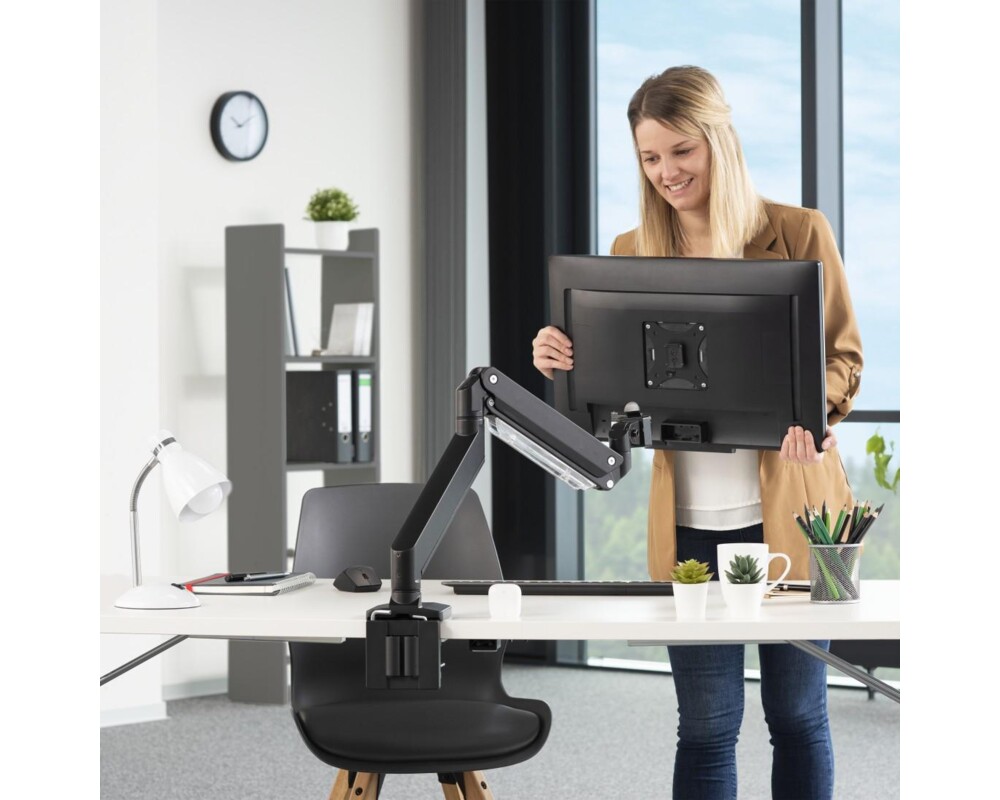 Стойка HAMA, Регулируема, Амортисьор, 13" - 35", 15 кг, Черна 9