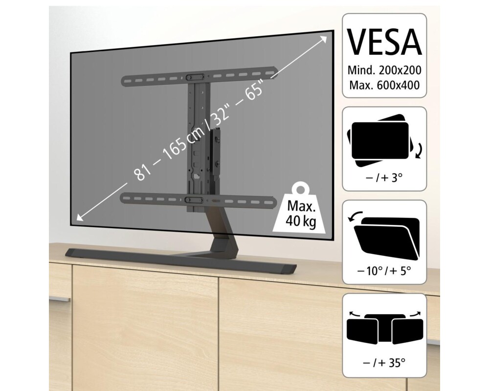 Стойка за TV HAMA Design, 65", 118097 8