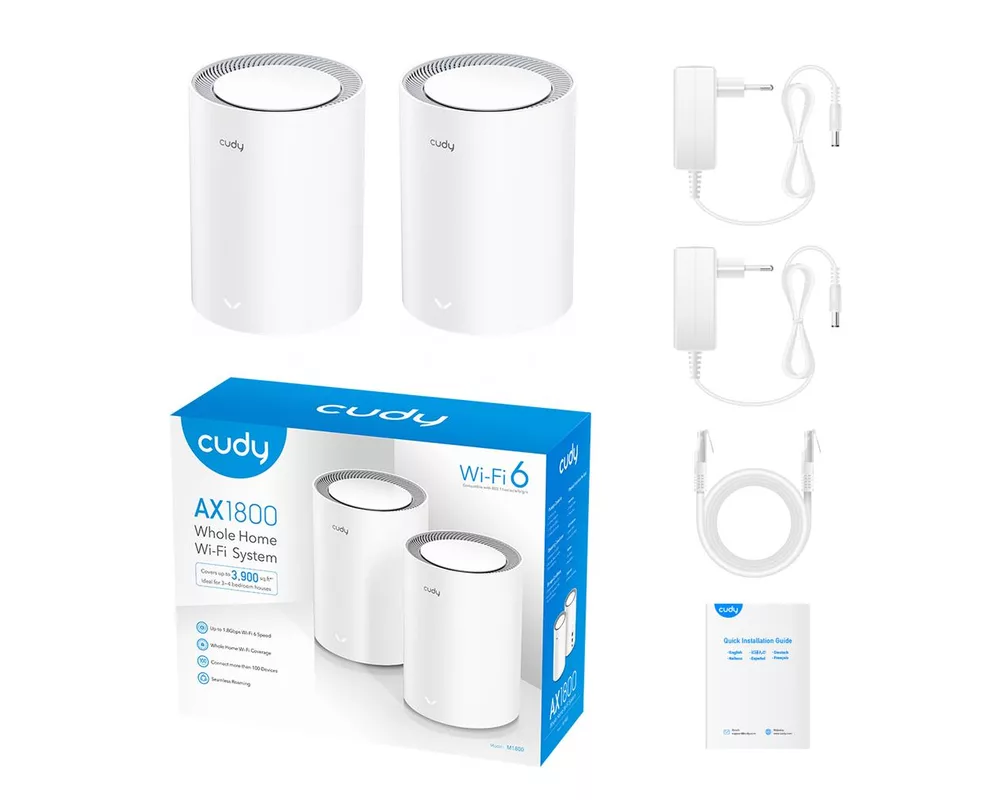 Рутер Безжична Mesh система Cudy AX1800, 2 - Pack, 2.4/5 GHz, 574 - 1201 Mbps 4