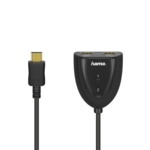 <span>Адаптери</span> Превключвател 2 в 1 HDMI, 2 x HDMI женско - HDMI мъжко, Черен <span class='catalog-num-in-name'>HAMA-205161</span> - 