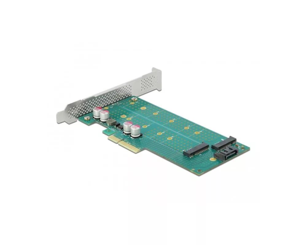 Контролер Карта PCI Express x4 Delock към 1x M.2 Key B + 1x M.2 NVMe M.2 Key M, Low Profile 3