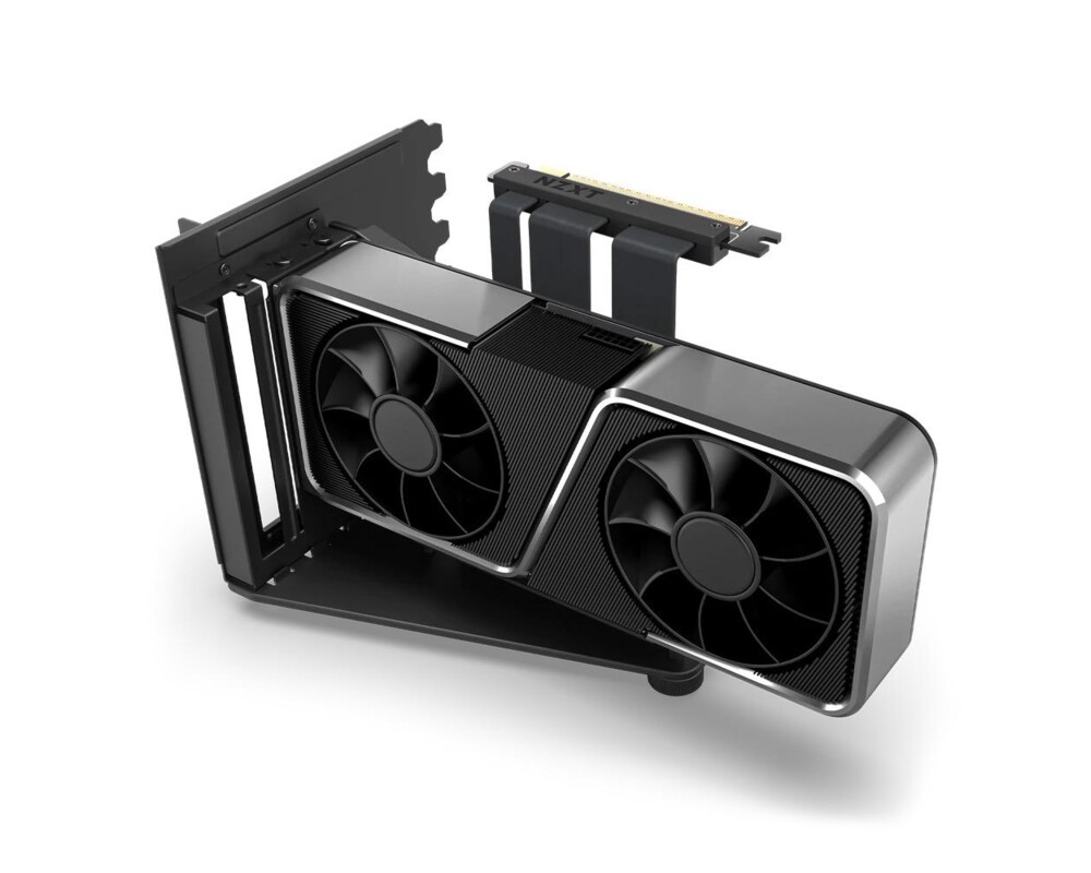 Кабел Брекет и кабел NZXT H7 Vertical GPU Mounting Kit, за вертикален монтаж на видео карта, Черен 3