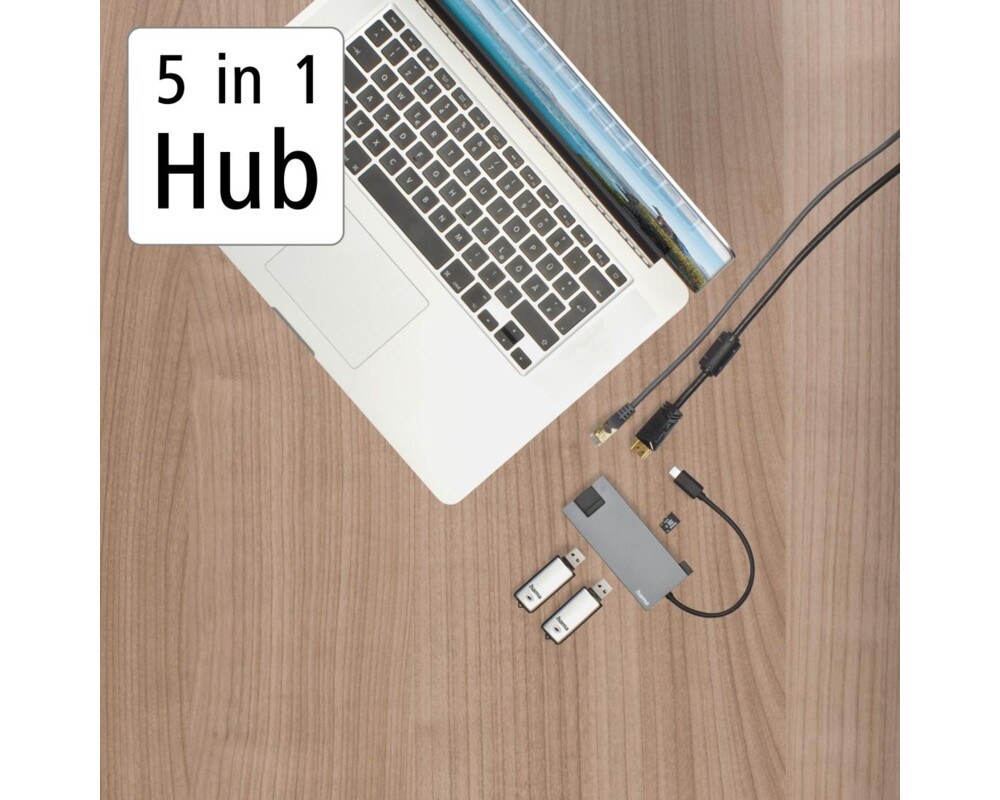 USB хъб USB-C хъб, 5-портов, HAMA-200109 5