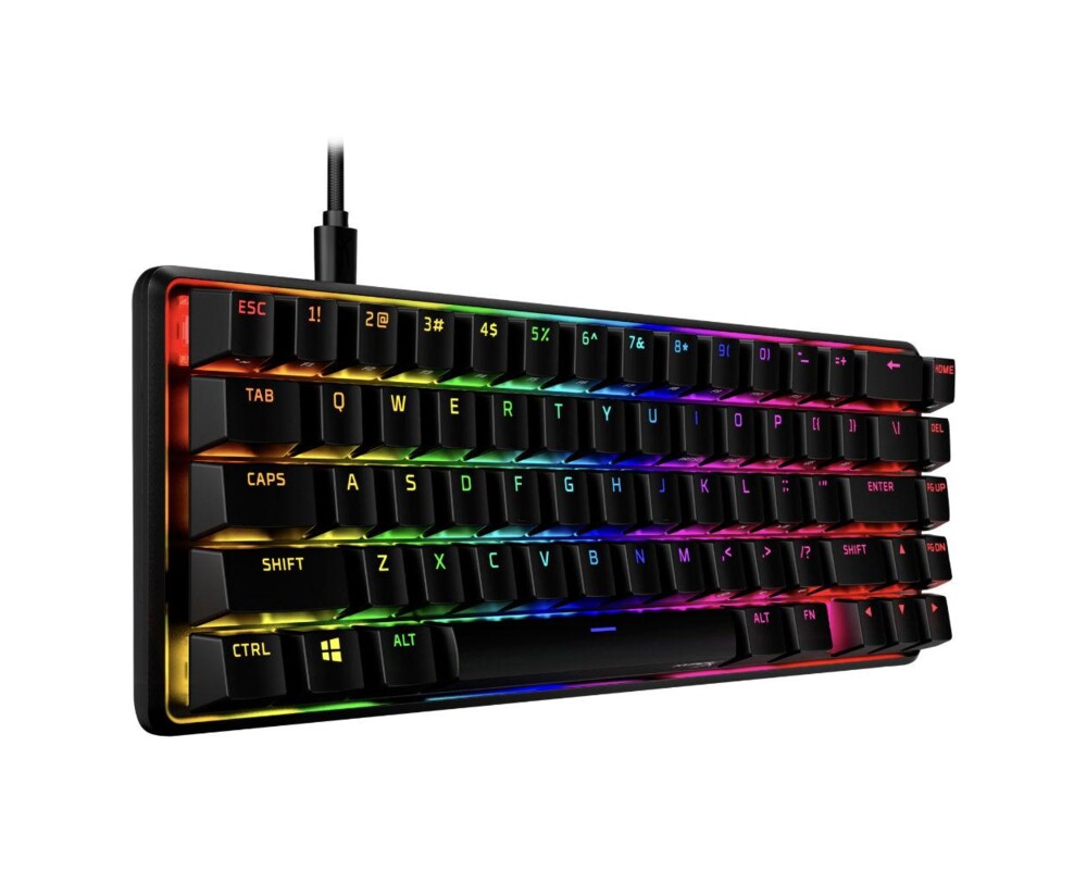 Клавиатура Геймърскa механична клавиатура HyperX Alloy Origins 65, HyperX Aqua суичове, Черен 3